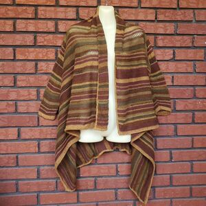 Lauren Ralph Lauren Open Front Drape Cardigan Sweater Womens S/M Linen Silk Wrap